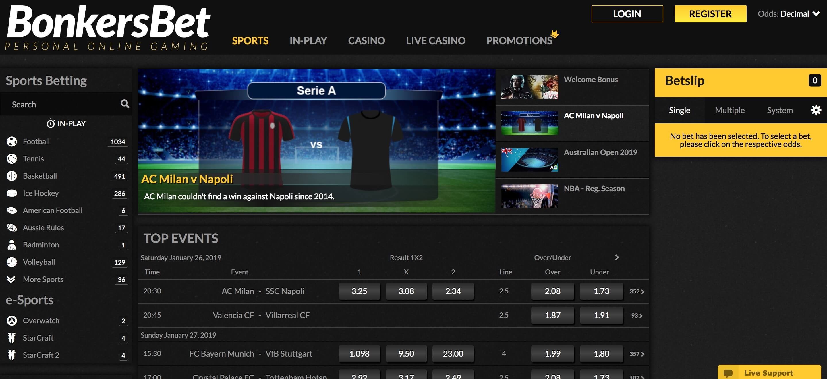 BonkersBet Casino e Scommesse Screenshot