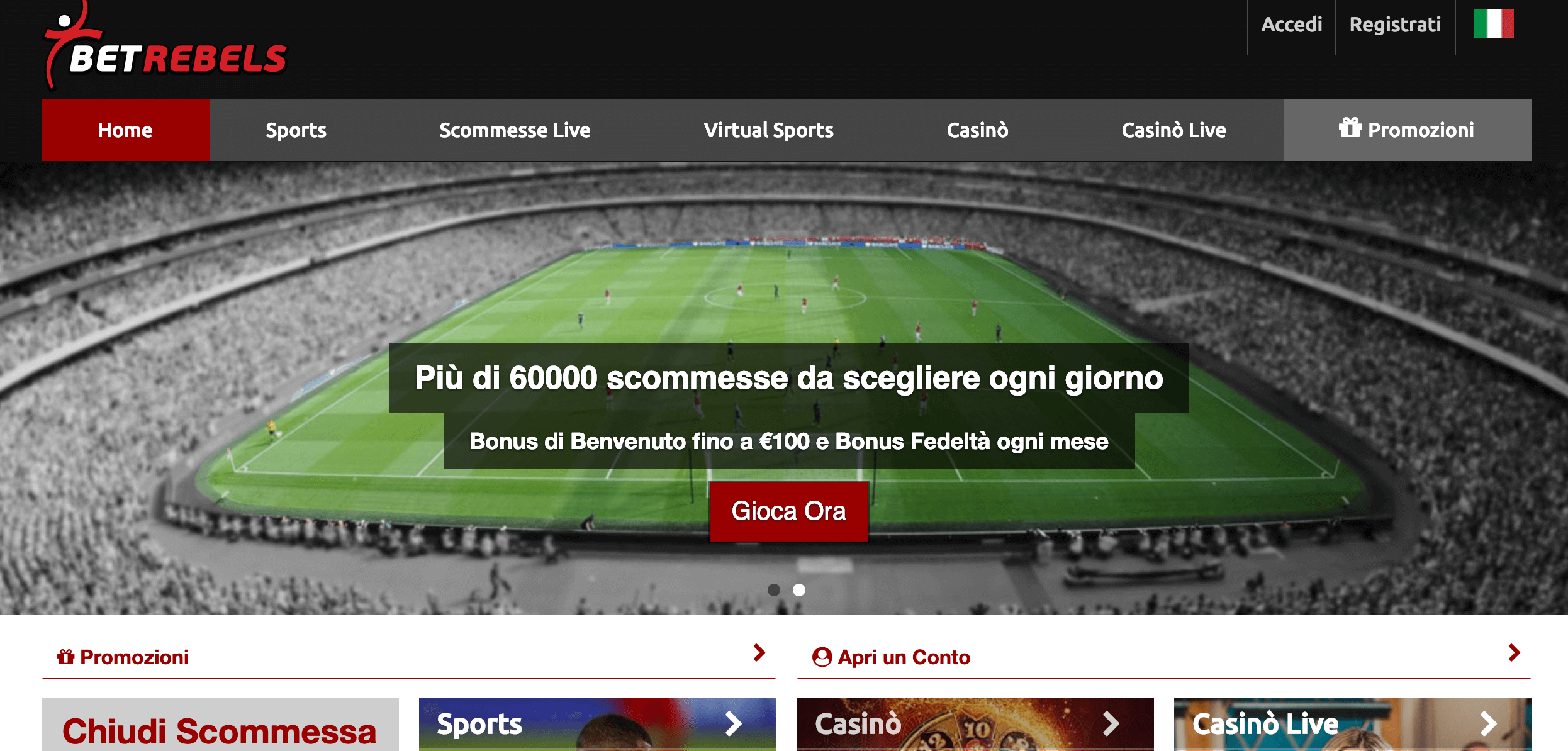 Betrebels Casino e Scommesse Screenshot