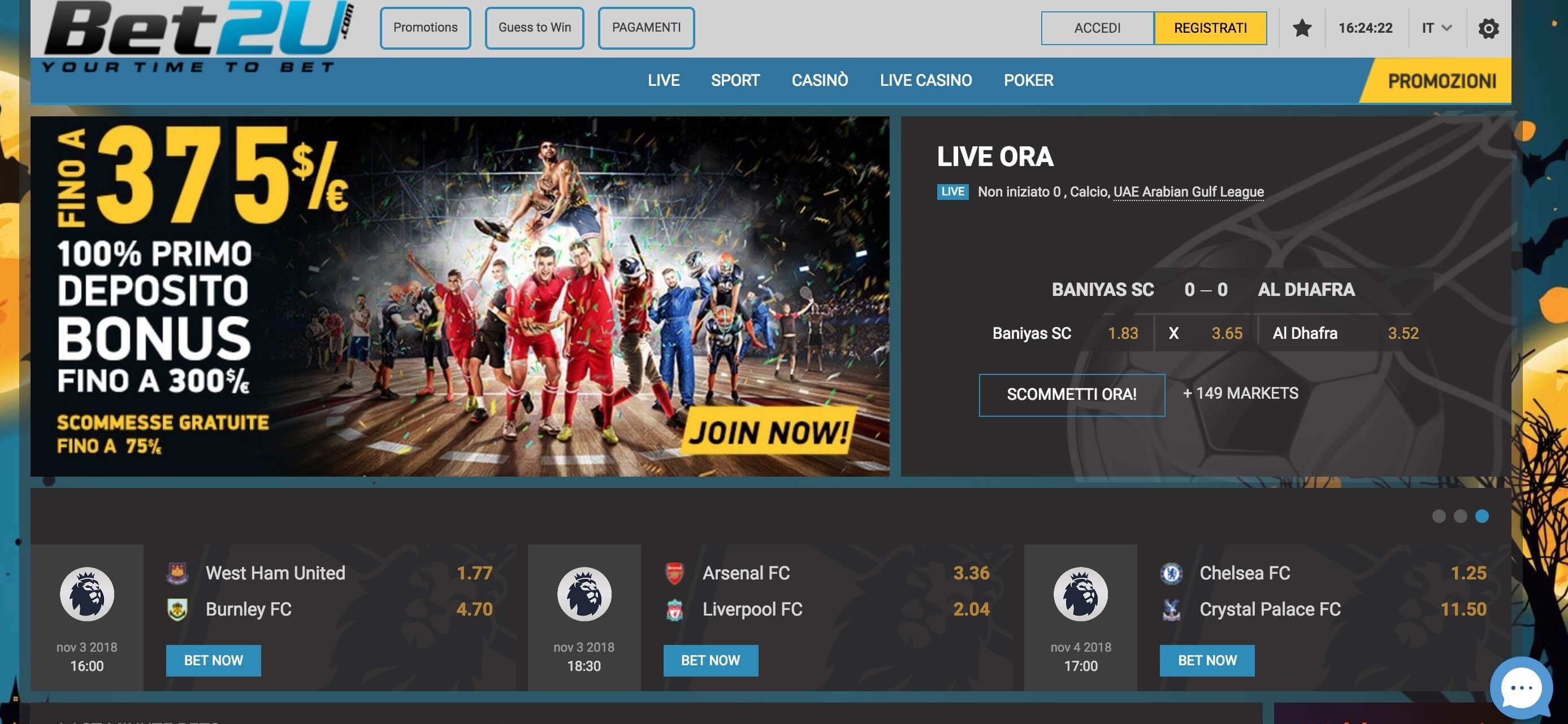 Bet2u Casino e Scommesse Screenshot