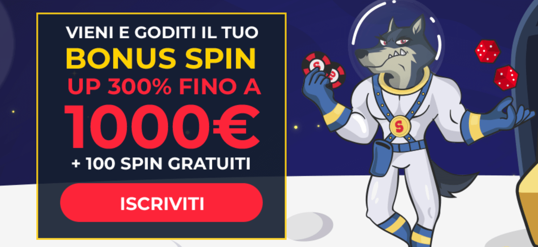 spinup bonus benvenuto italy