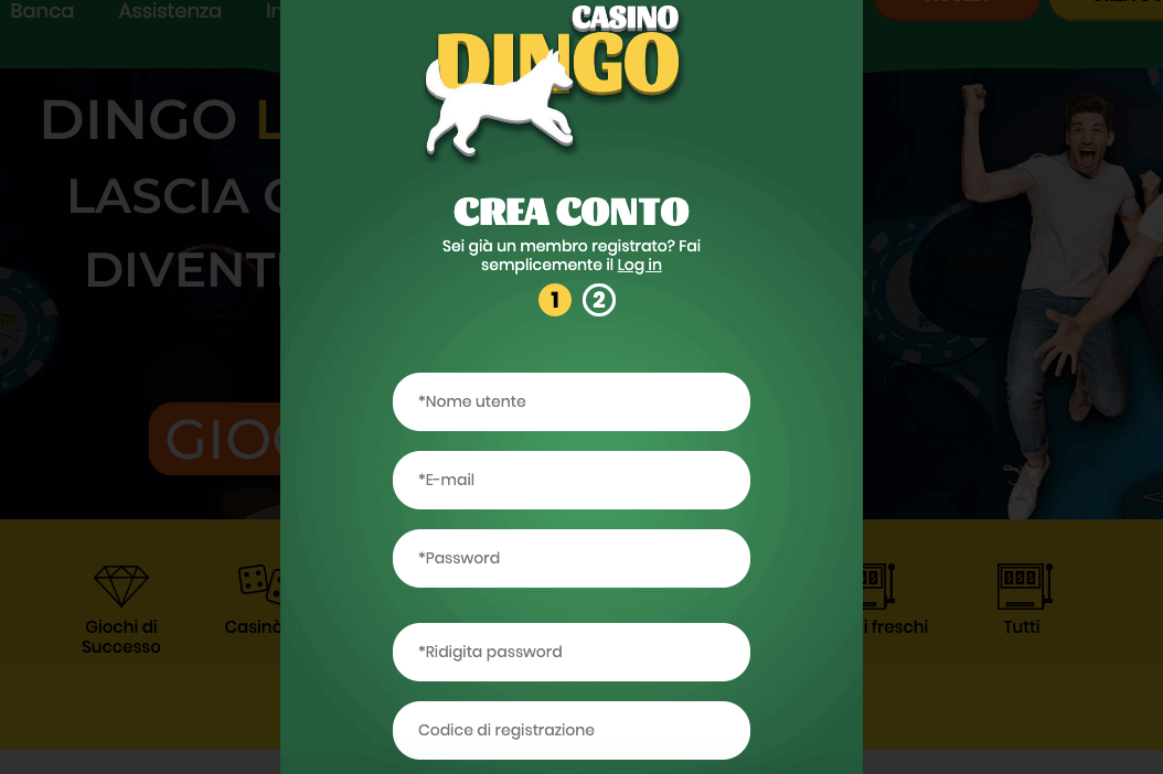 dingo casino registrazione