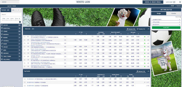 WhiteLion Bets Casino e Scommesse Screenshot