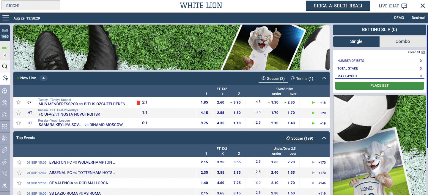 whitelion scommesse