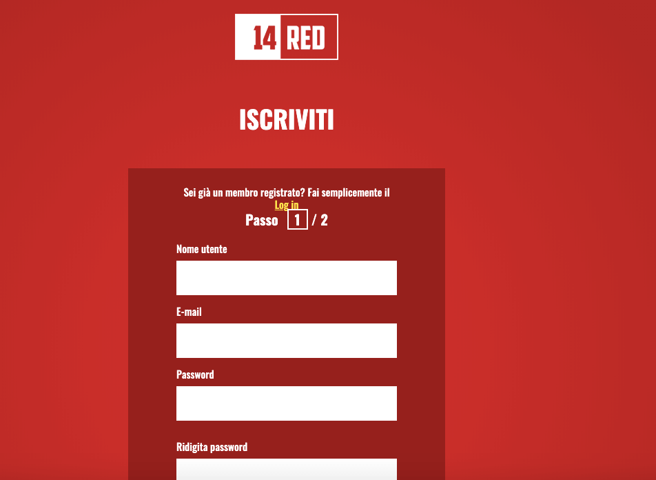 14red registrazione