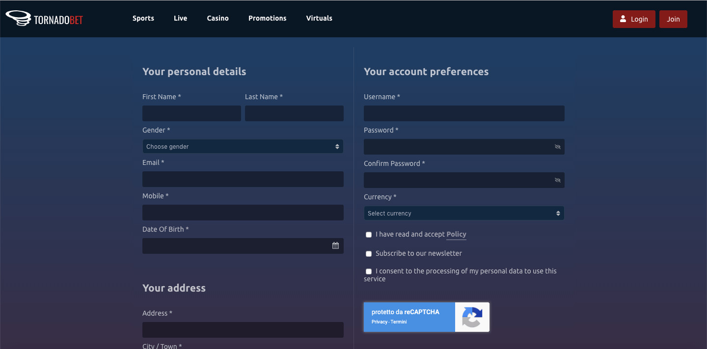 tornadobet iscrizione