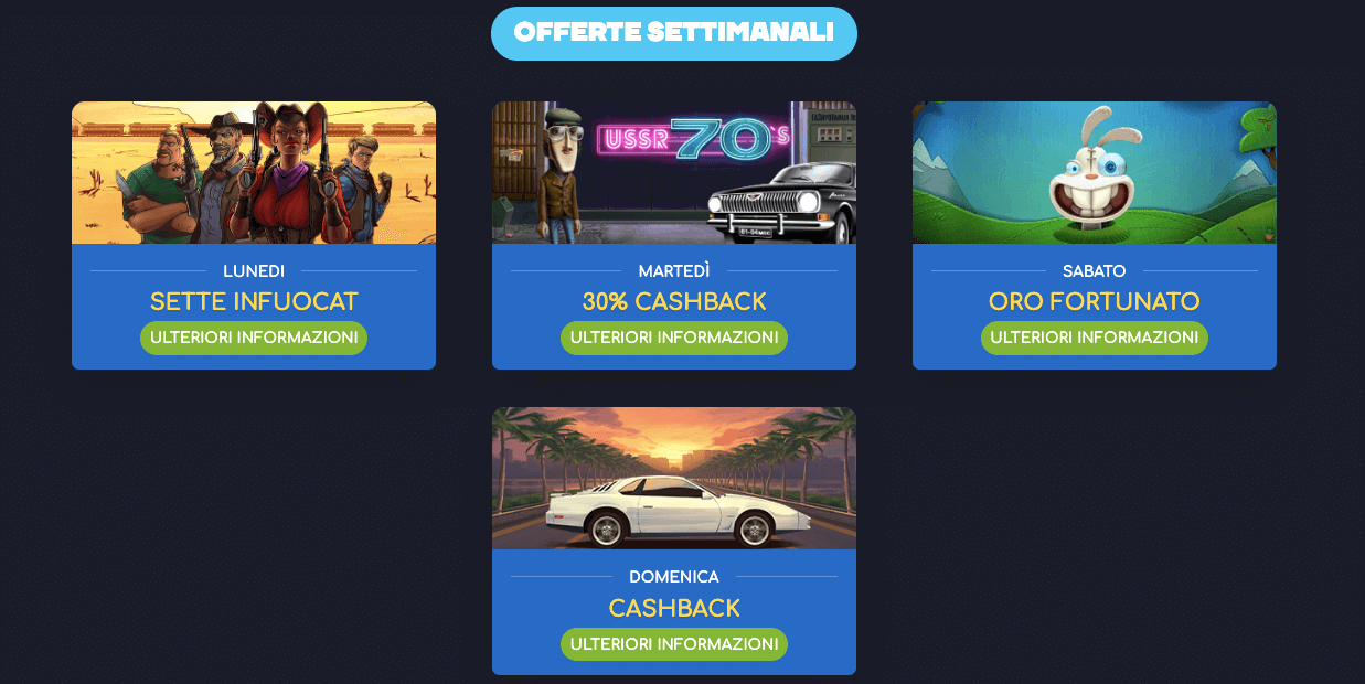 wildtornado promozioni settimanali