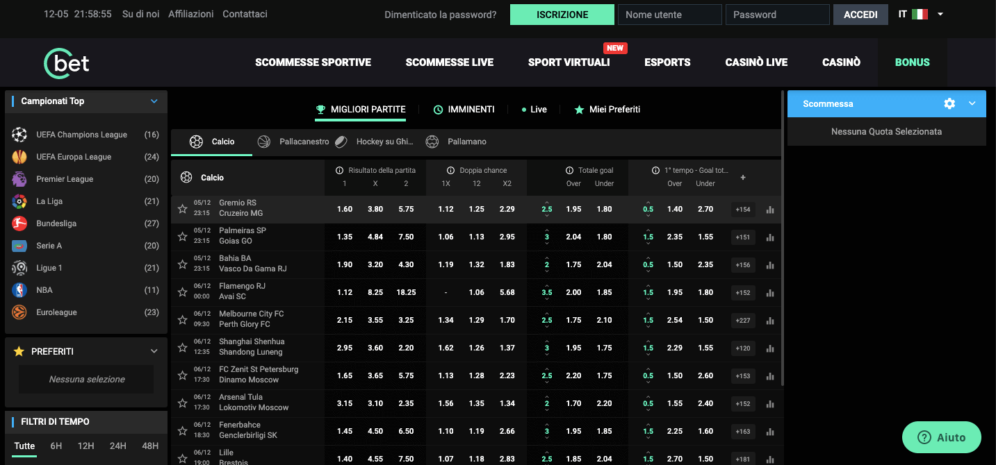 Cbet Casino e Scommesse Screenshot