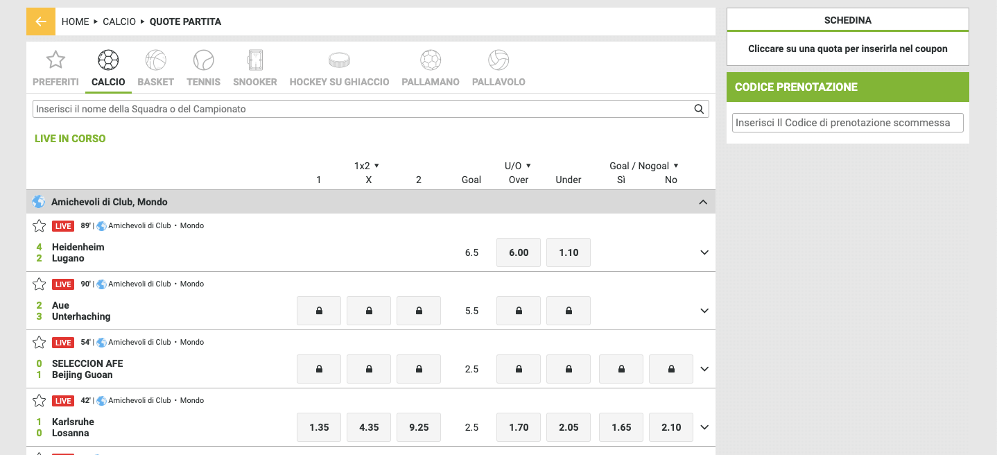 campobet scommesse live