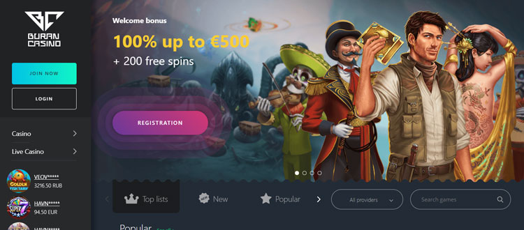 Buran Casino Screenshot