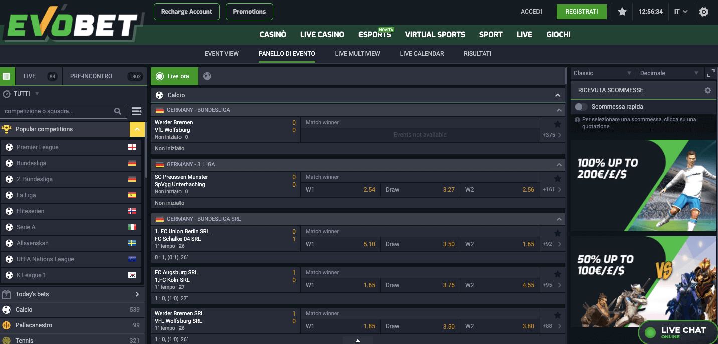 EvoBet betting