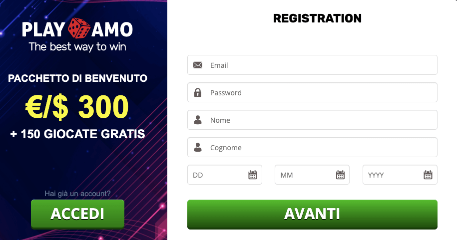 Playamo casino registrati