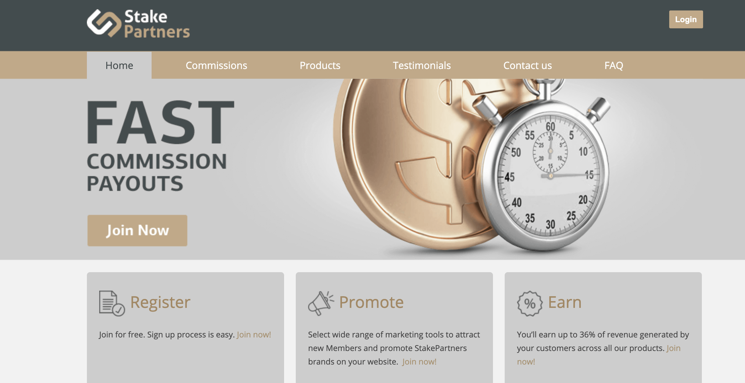 StakePartners homepage