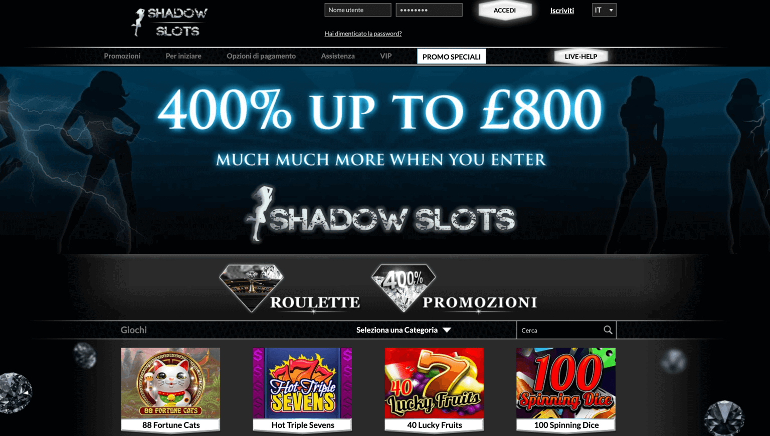 Shadow Slots Casino Screenshot