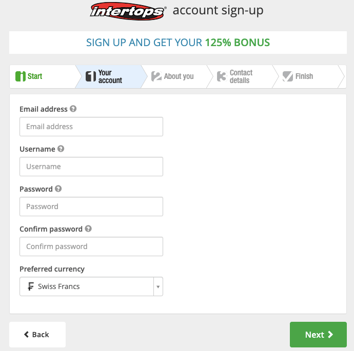 Intertops Casino Registrazione