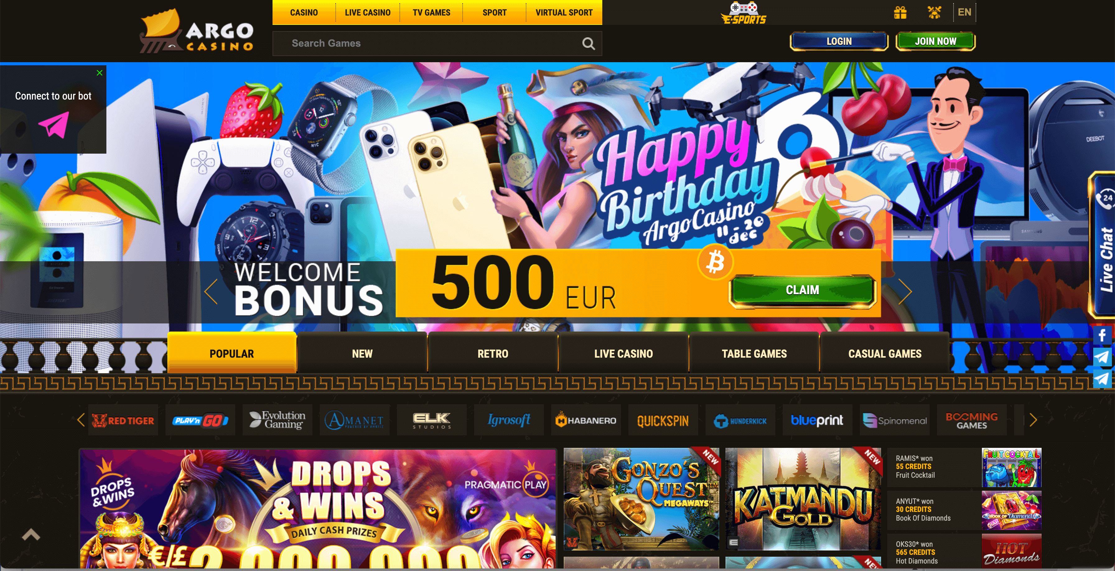 Argo Casino e Scommesse Screenshot