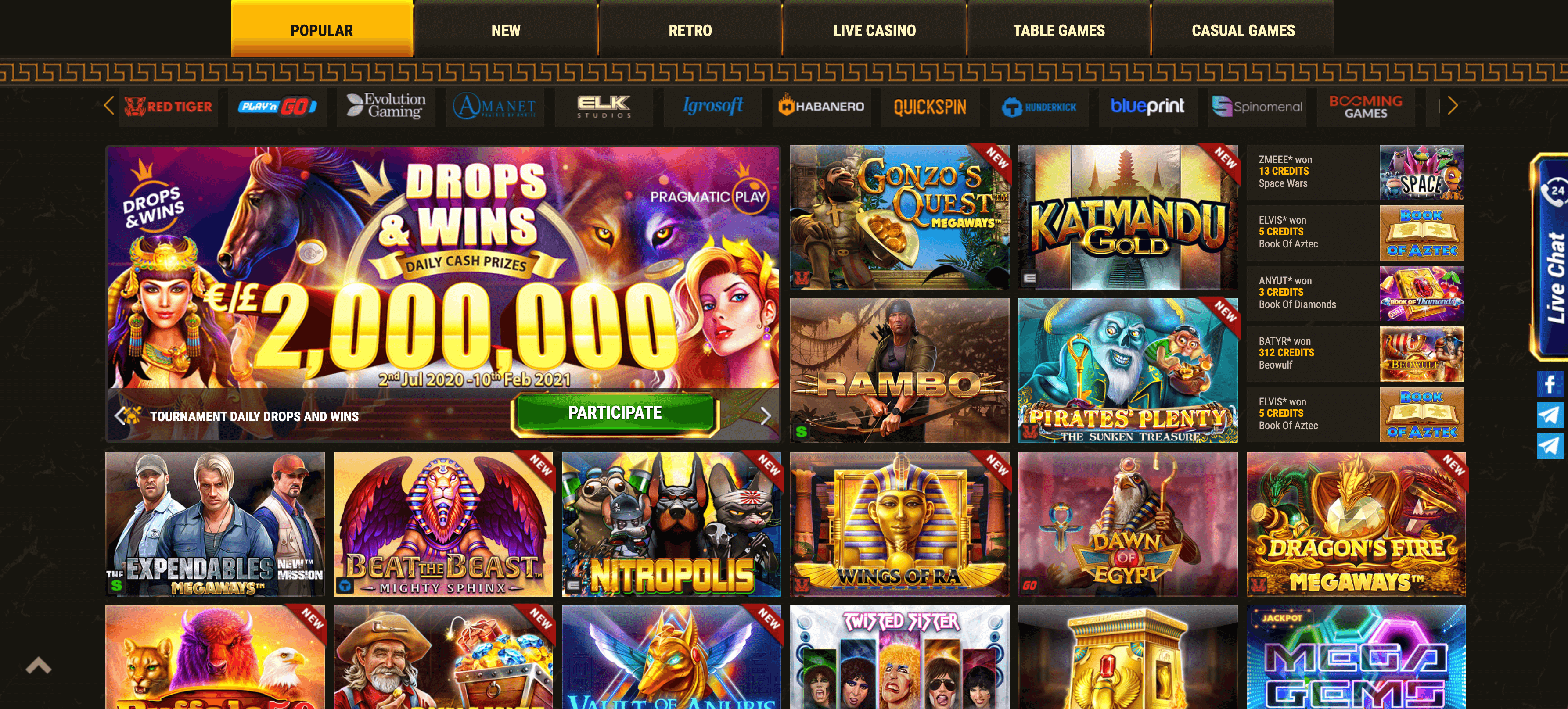 Argo casino slot e giochi