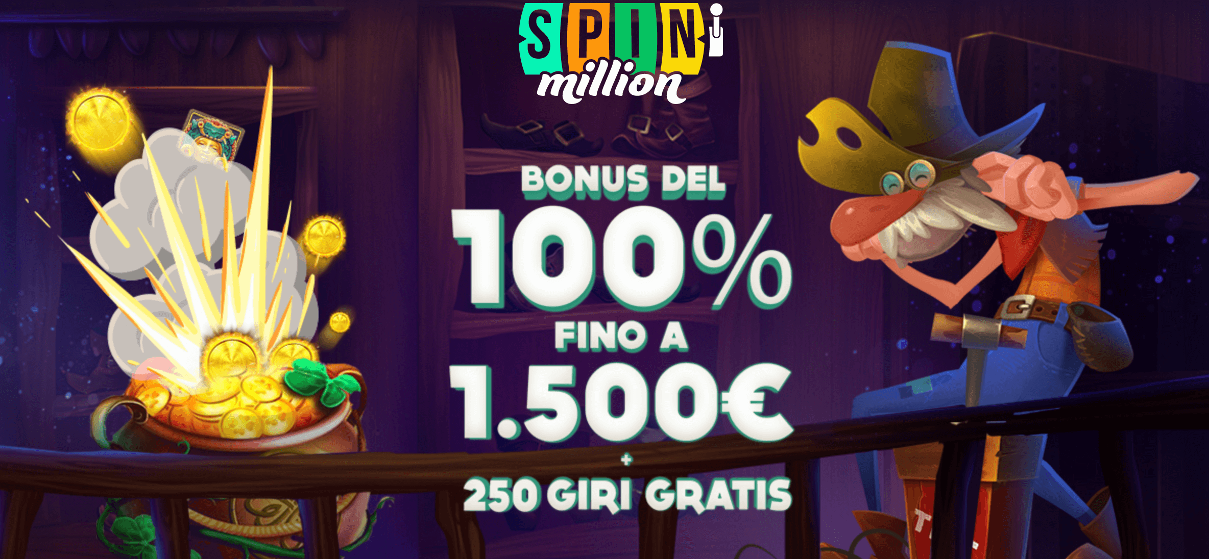 spin million casino bonus benvenuto