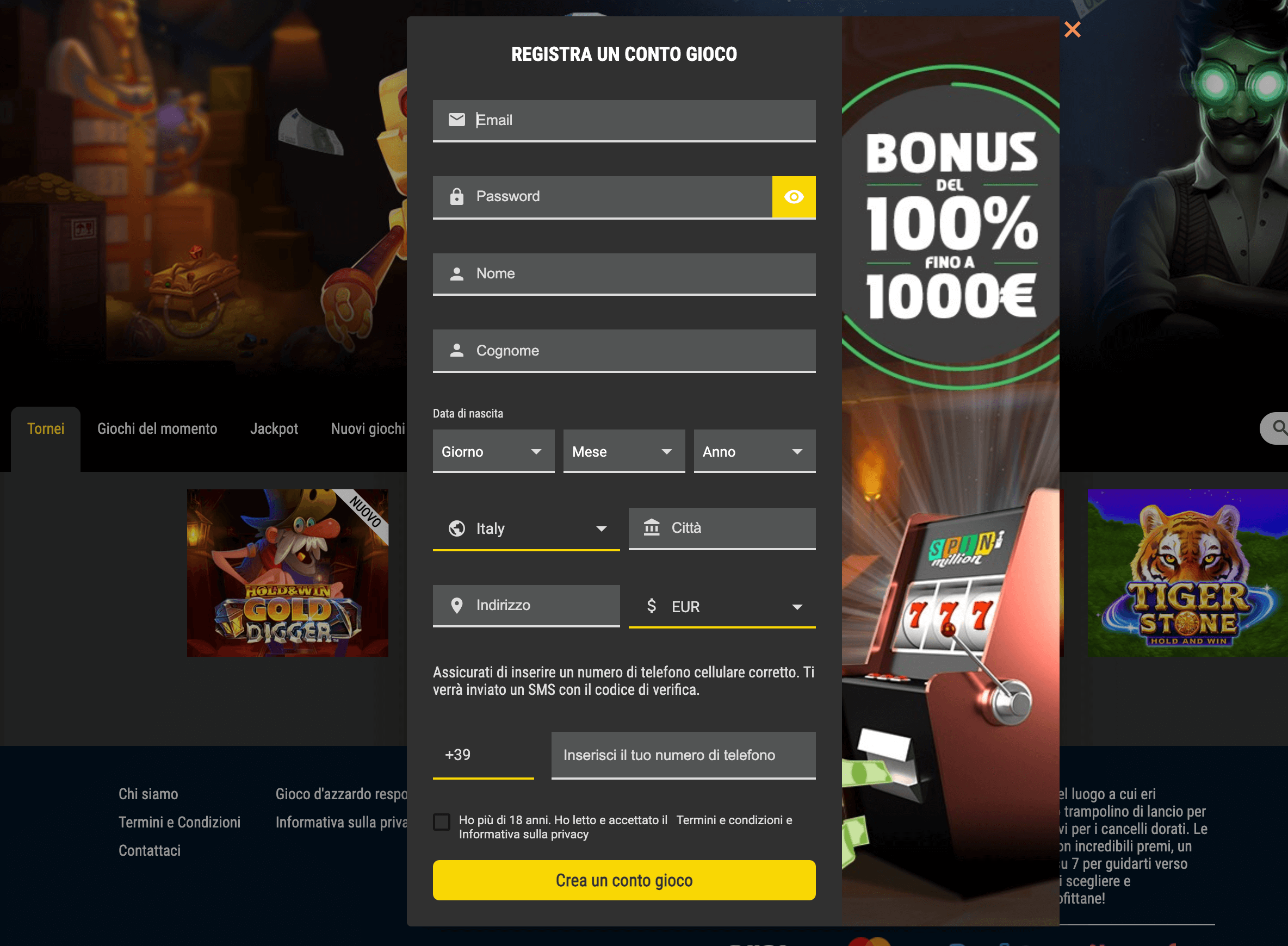 spin million casino registrazione