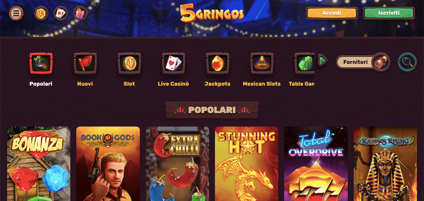 5Gringos Casino Screenshot