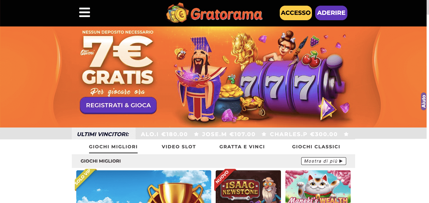 Gratorama Casino Screenshot