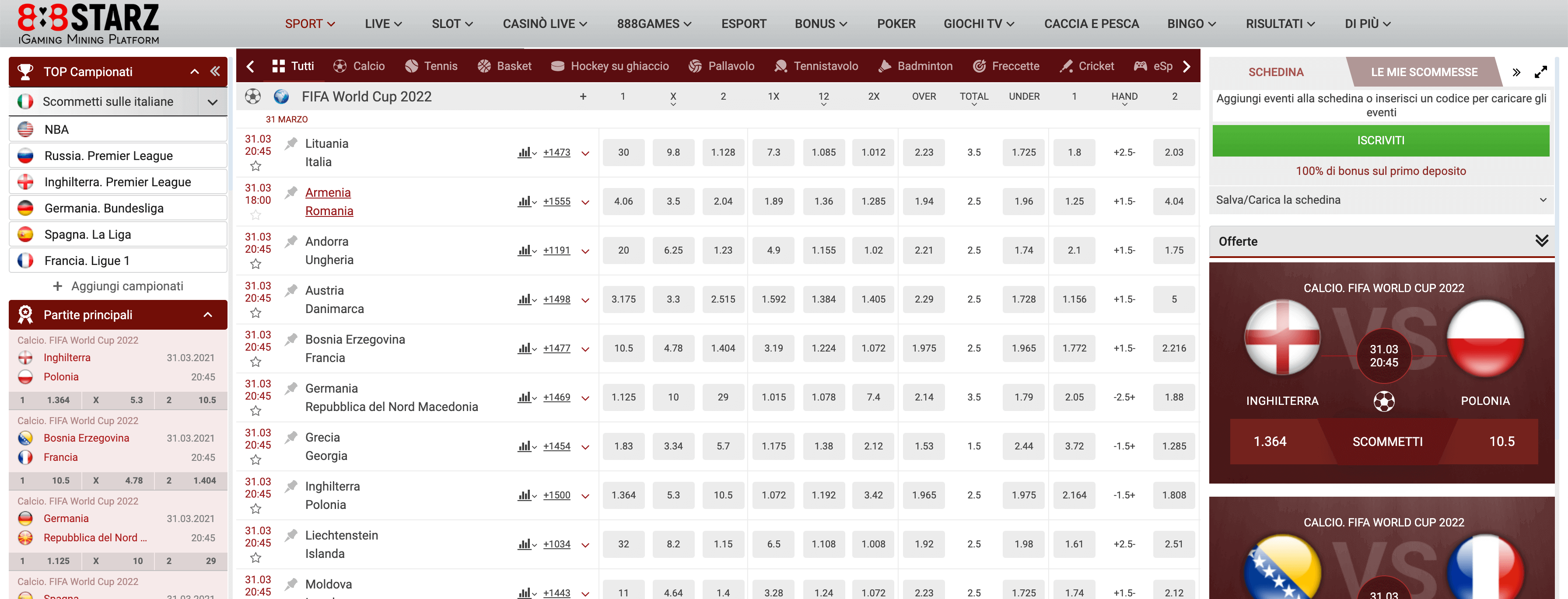 888starz scommesse sportive