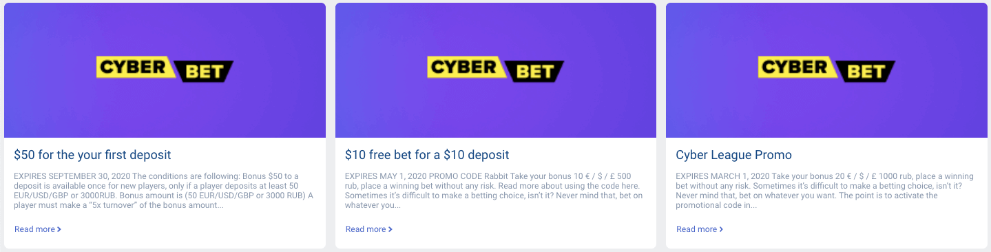 Cyber Bet Bonus Benvenuto