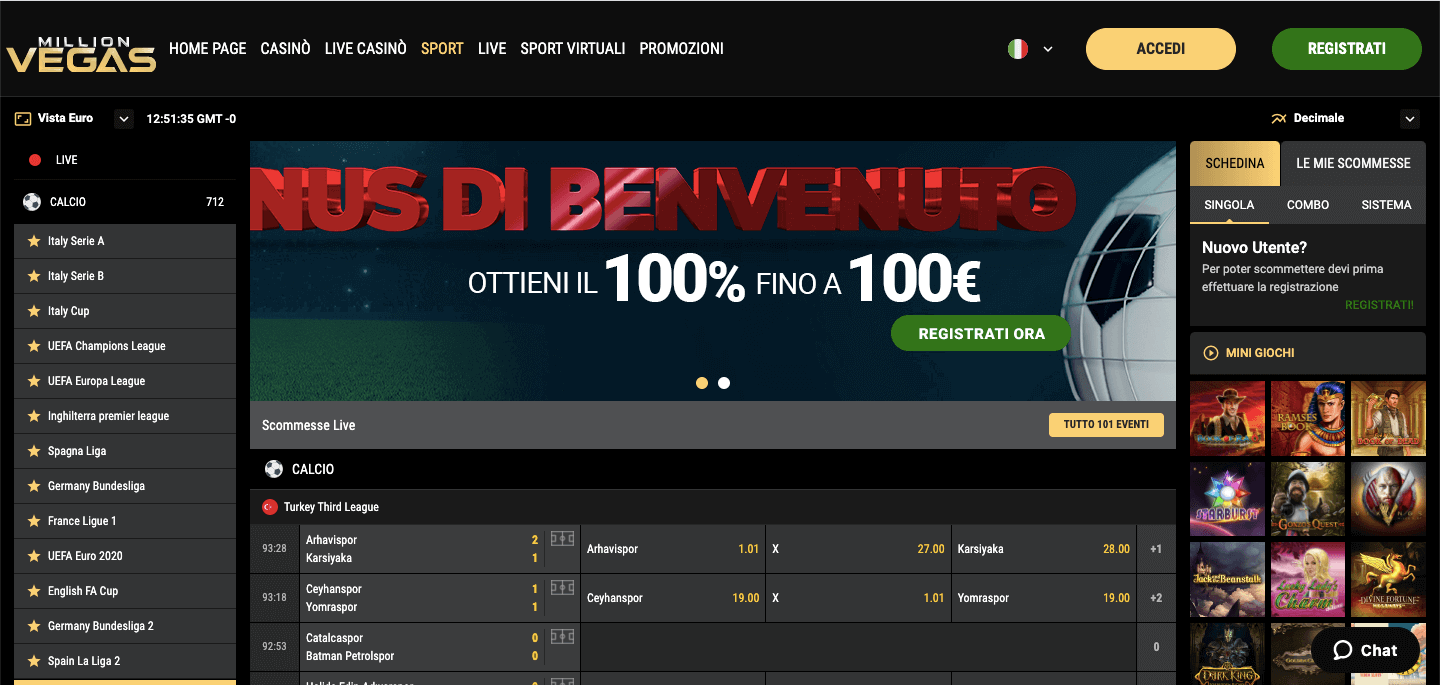 Million Vegas Casino e Scommesse Screenshot