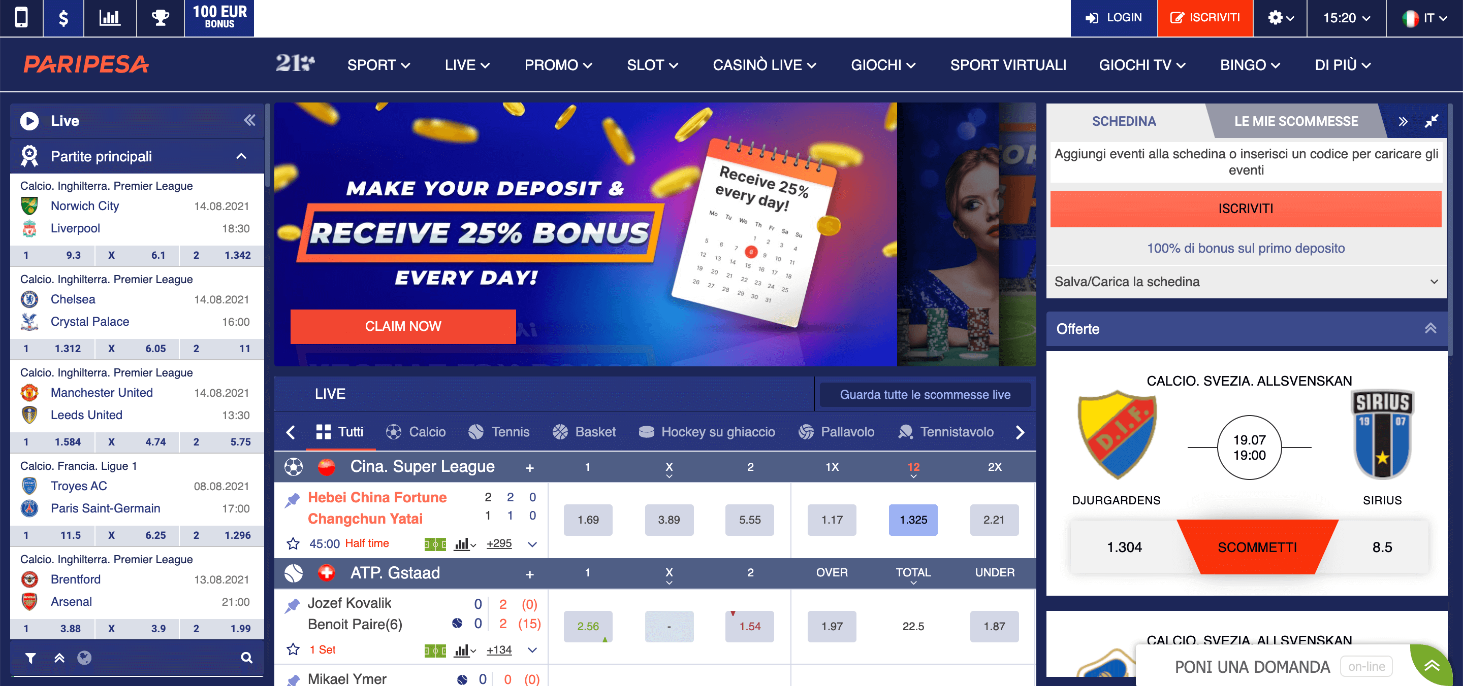 Paripesa Casino e Scommesse Screenshot