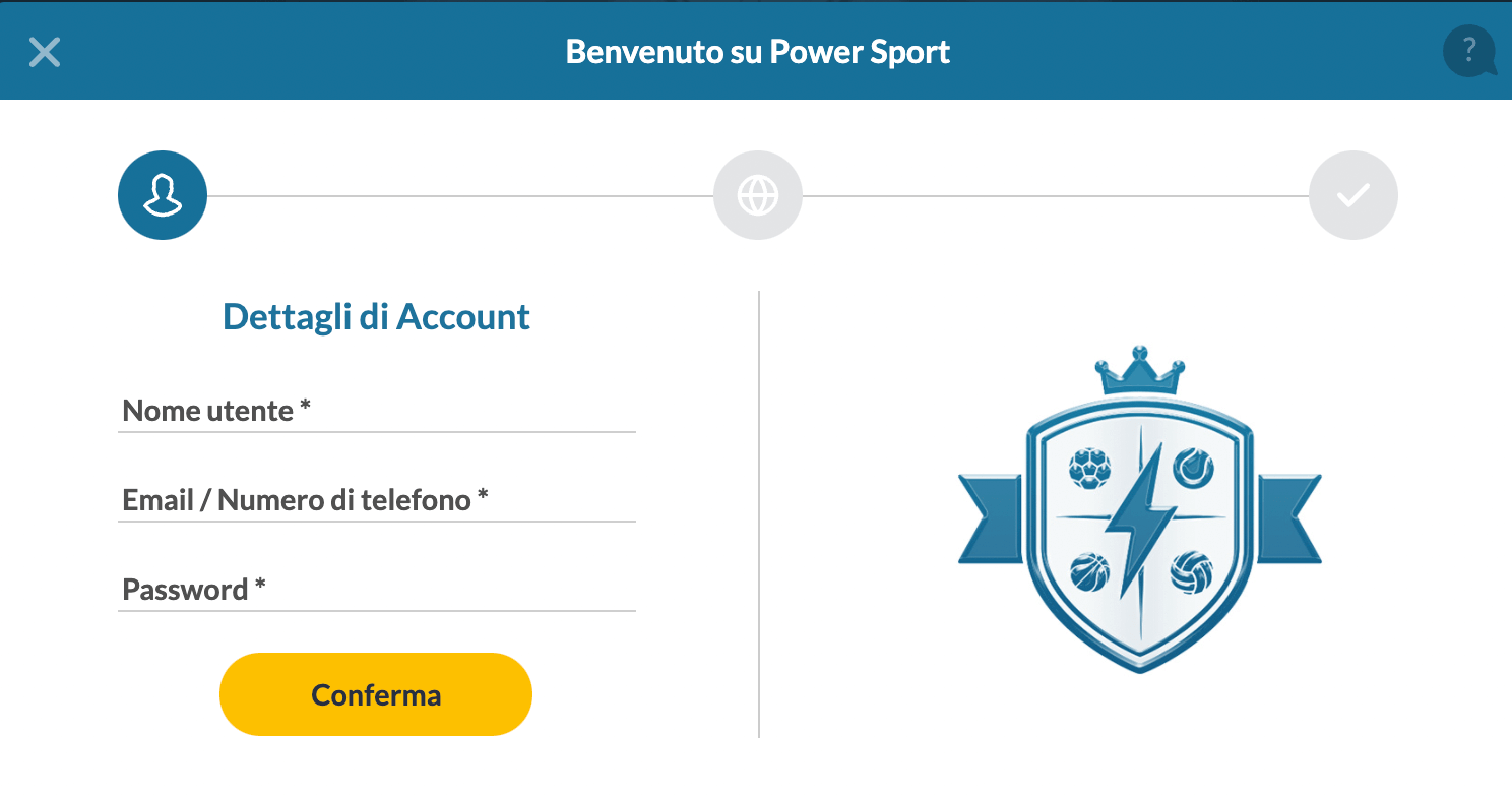 Powersport Registrazione