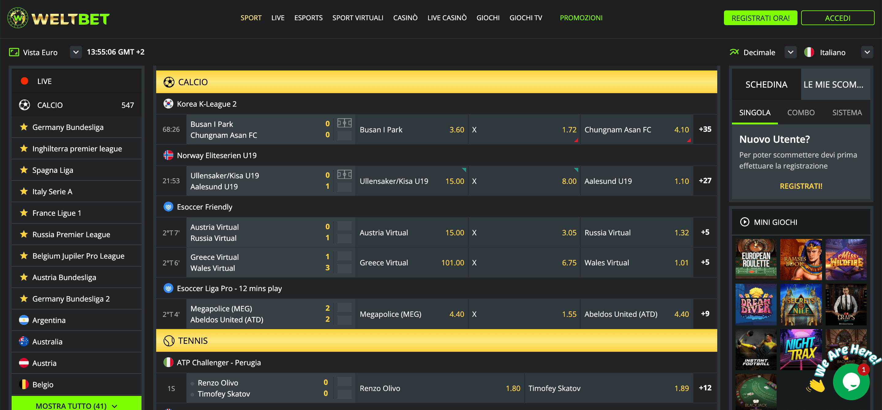 Weltbet Scommesse