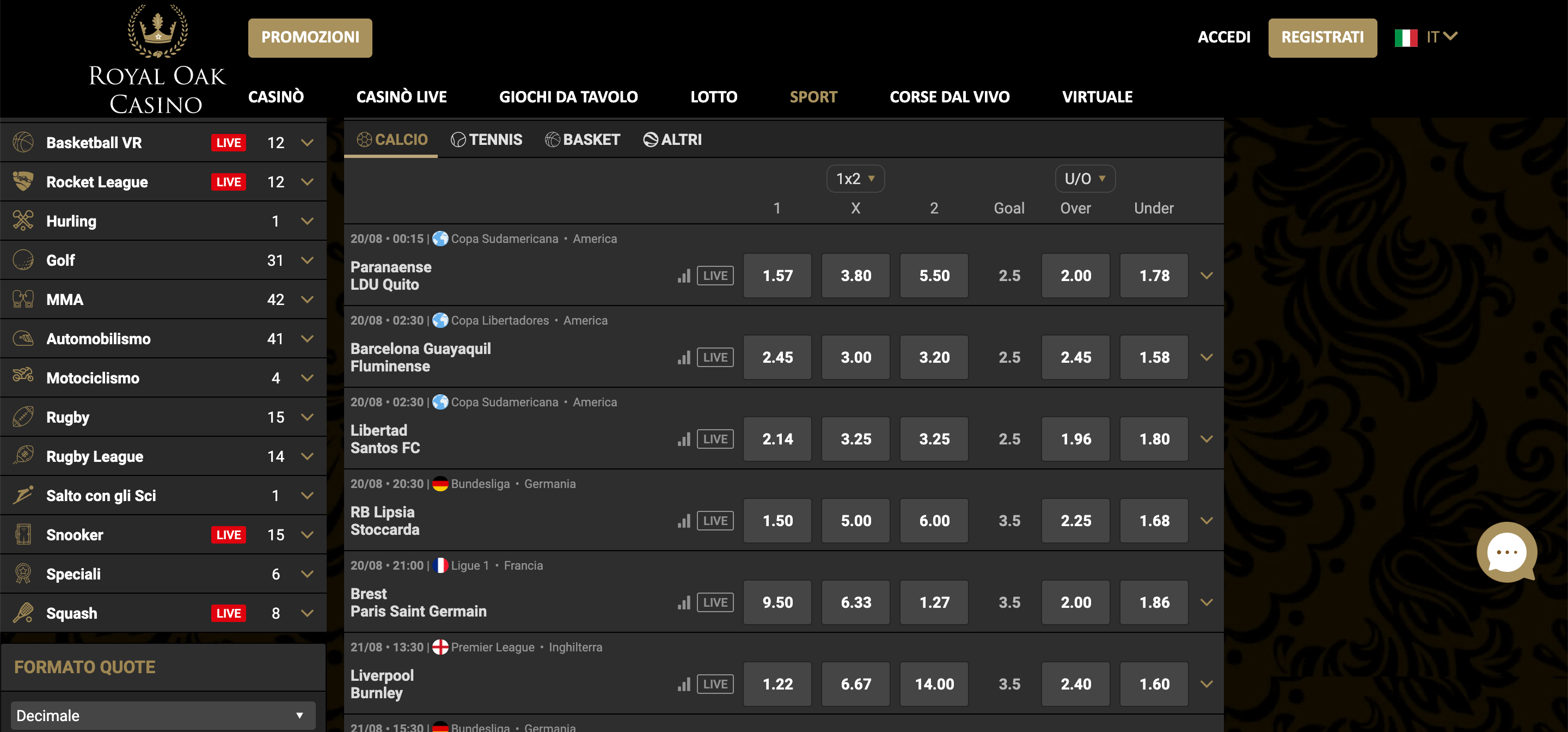 Royal Oak Scommesse