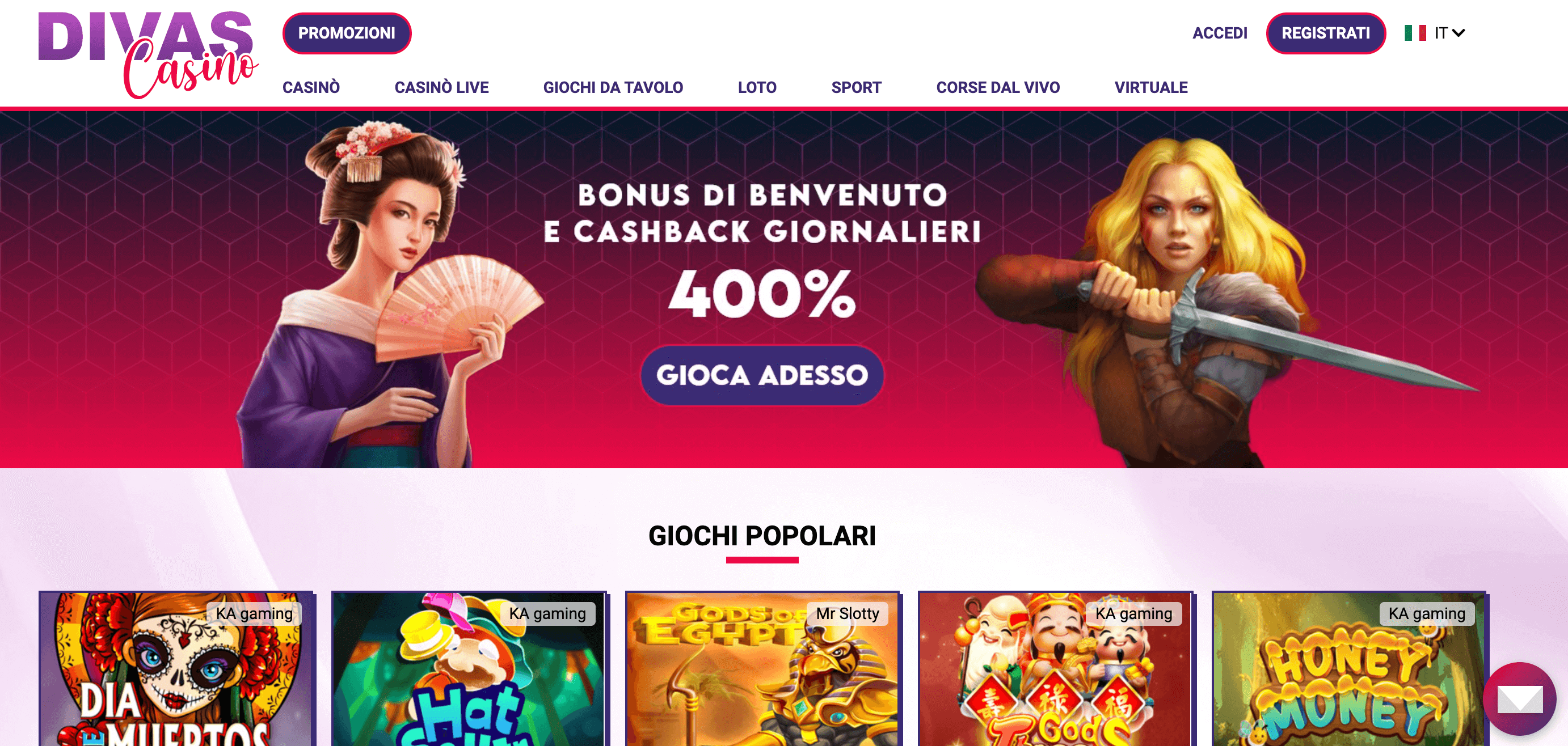 Divas Casino e Scommesse Screenshot