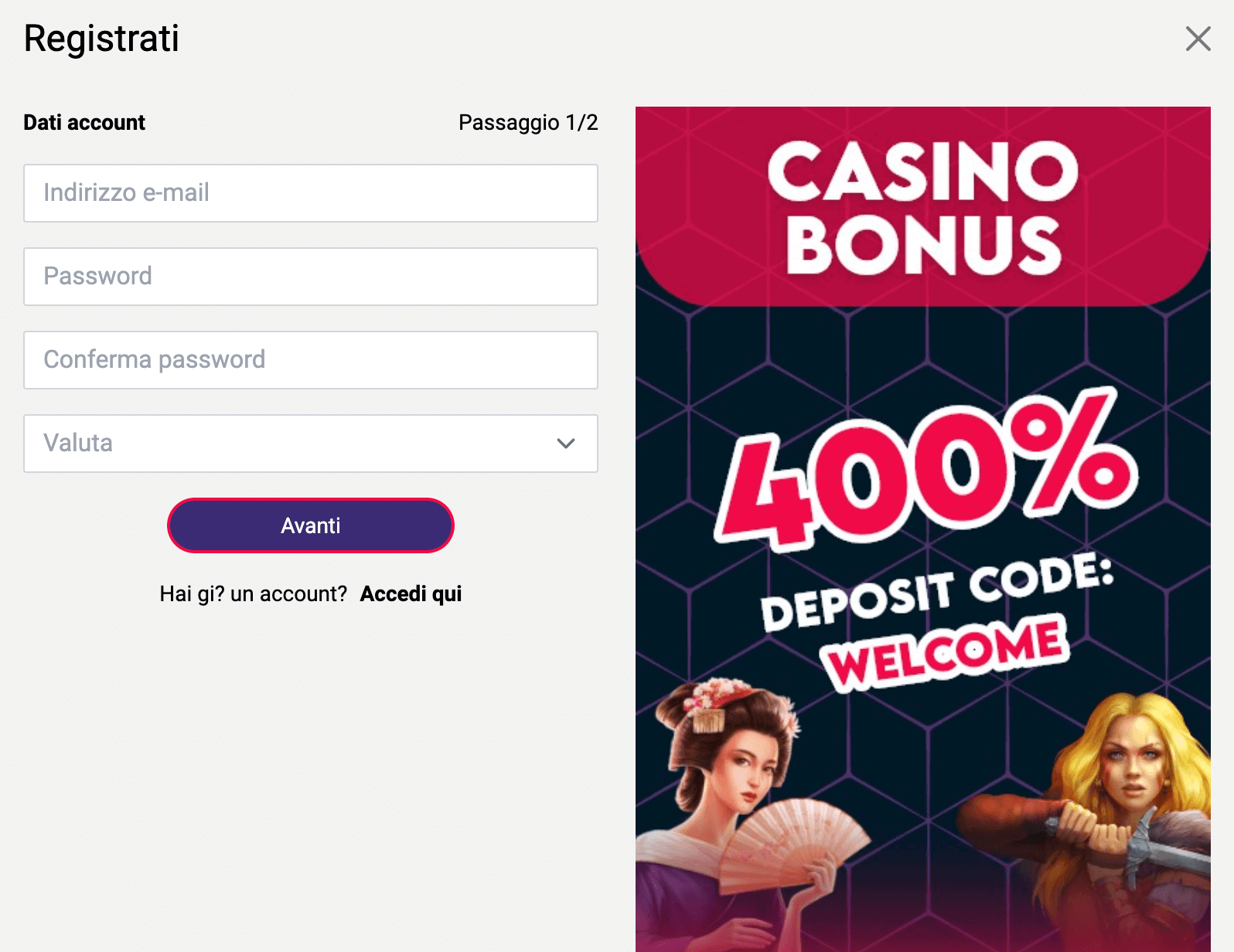 Divas Casino Registrazione