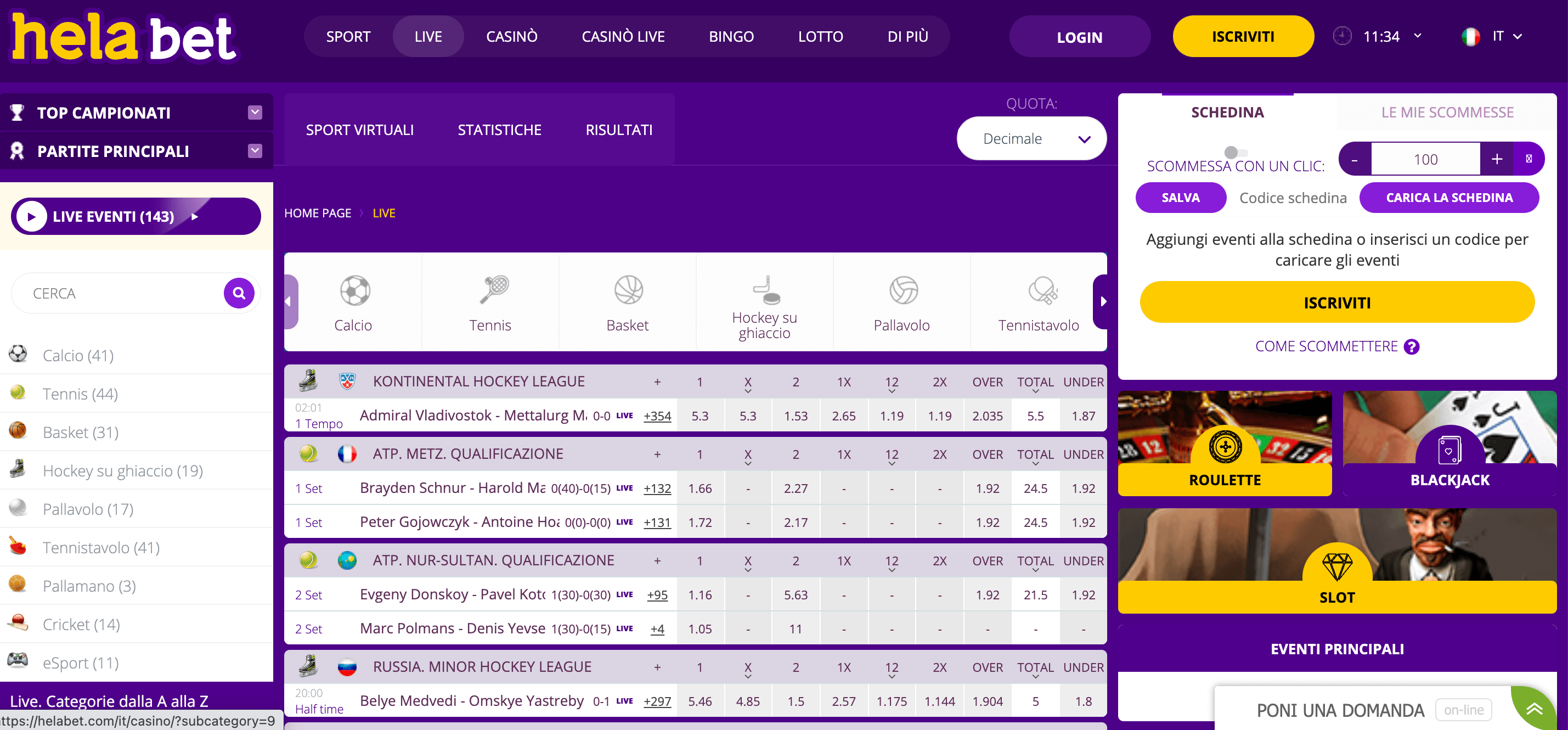 Hela Bet Scommesse Live