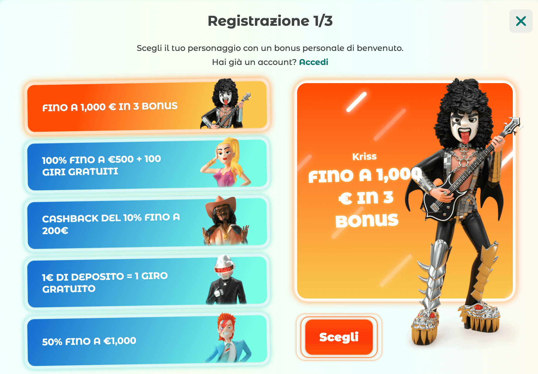 Neon54 Casino Registrazione