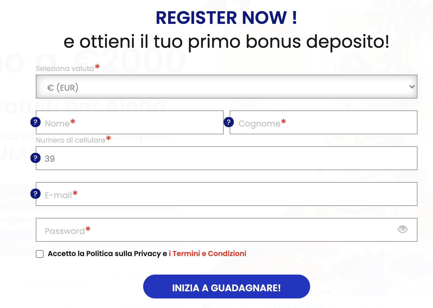 24 Casino Bet Registrazione