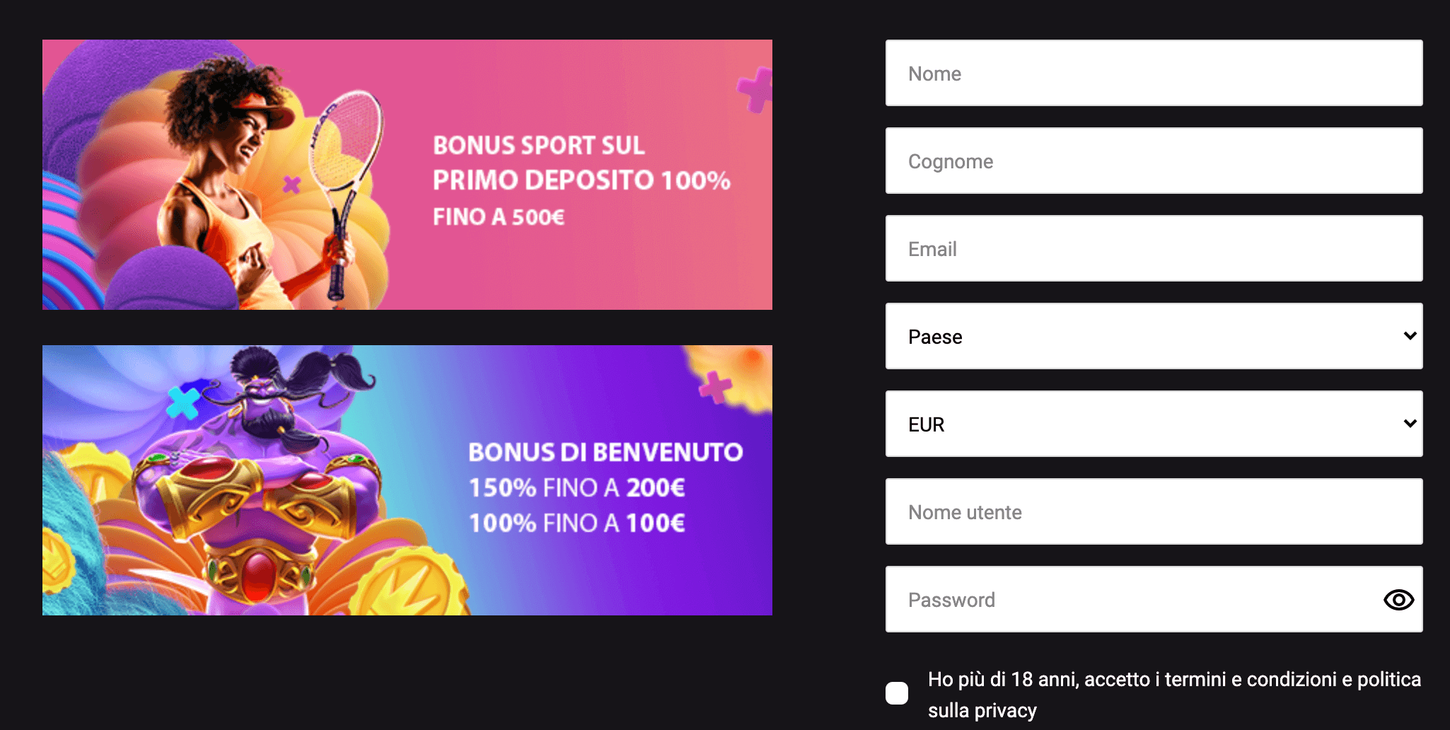 Mystake Registrazione