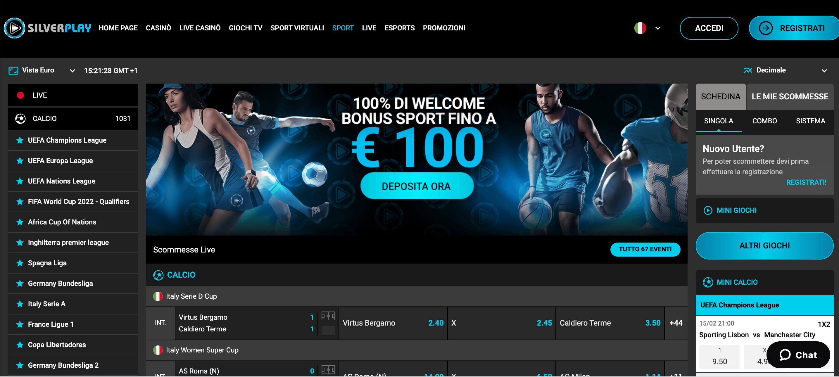 SilverPlay Casino e Scommesse Screenshot