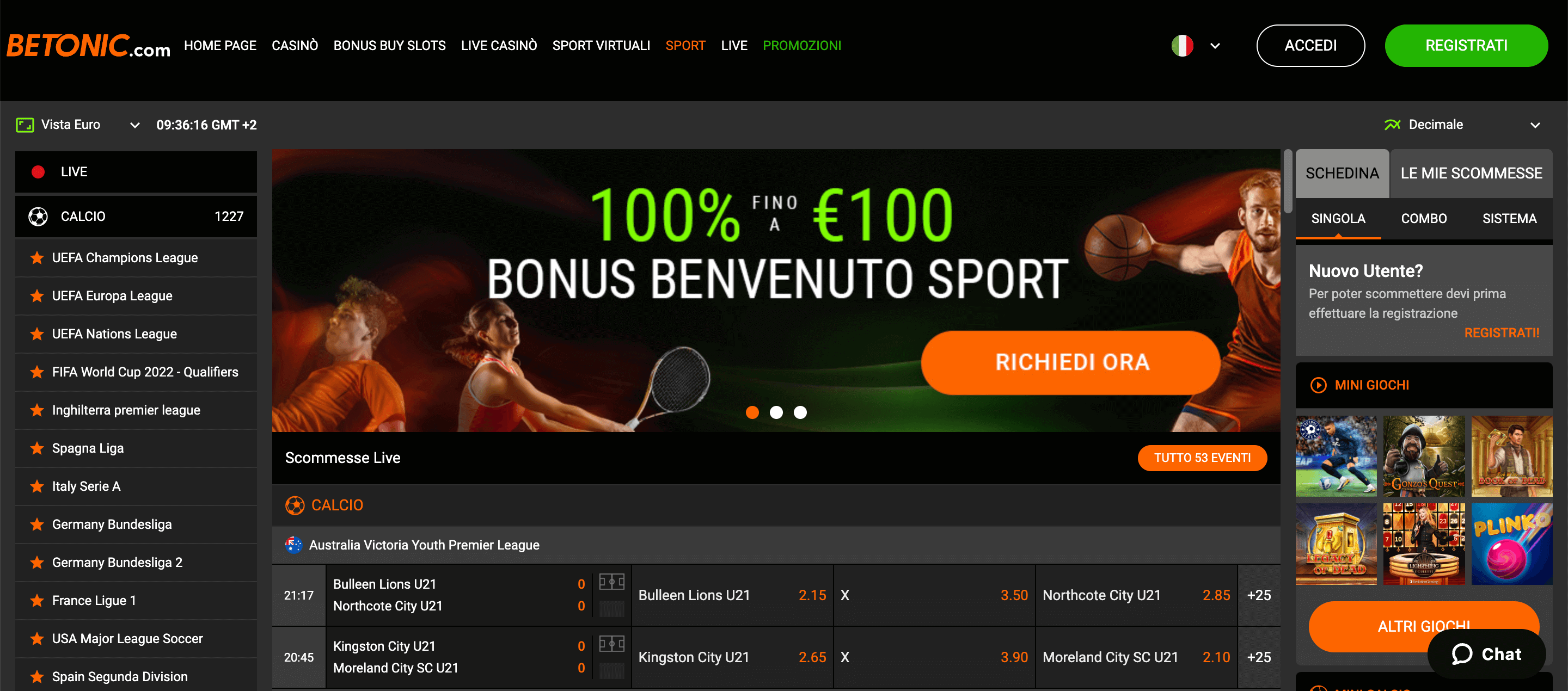 Betonic Casino e Scommesse Screenshot