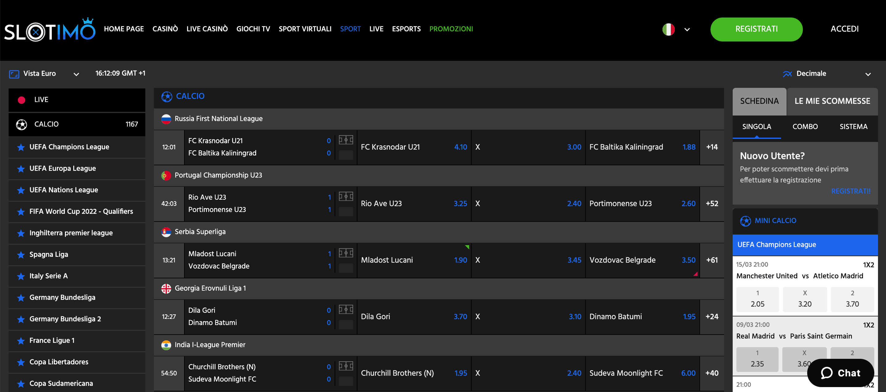 Slotimo Scommesse Live