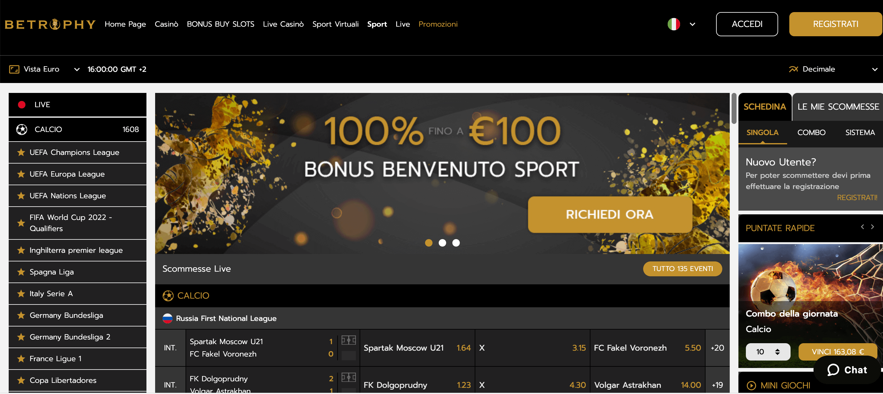 Betrophy Casino e Scommesse Screenshot