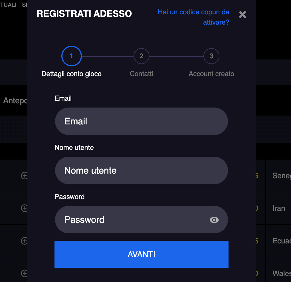 Pribet Registrazione