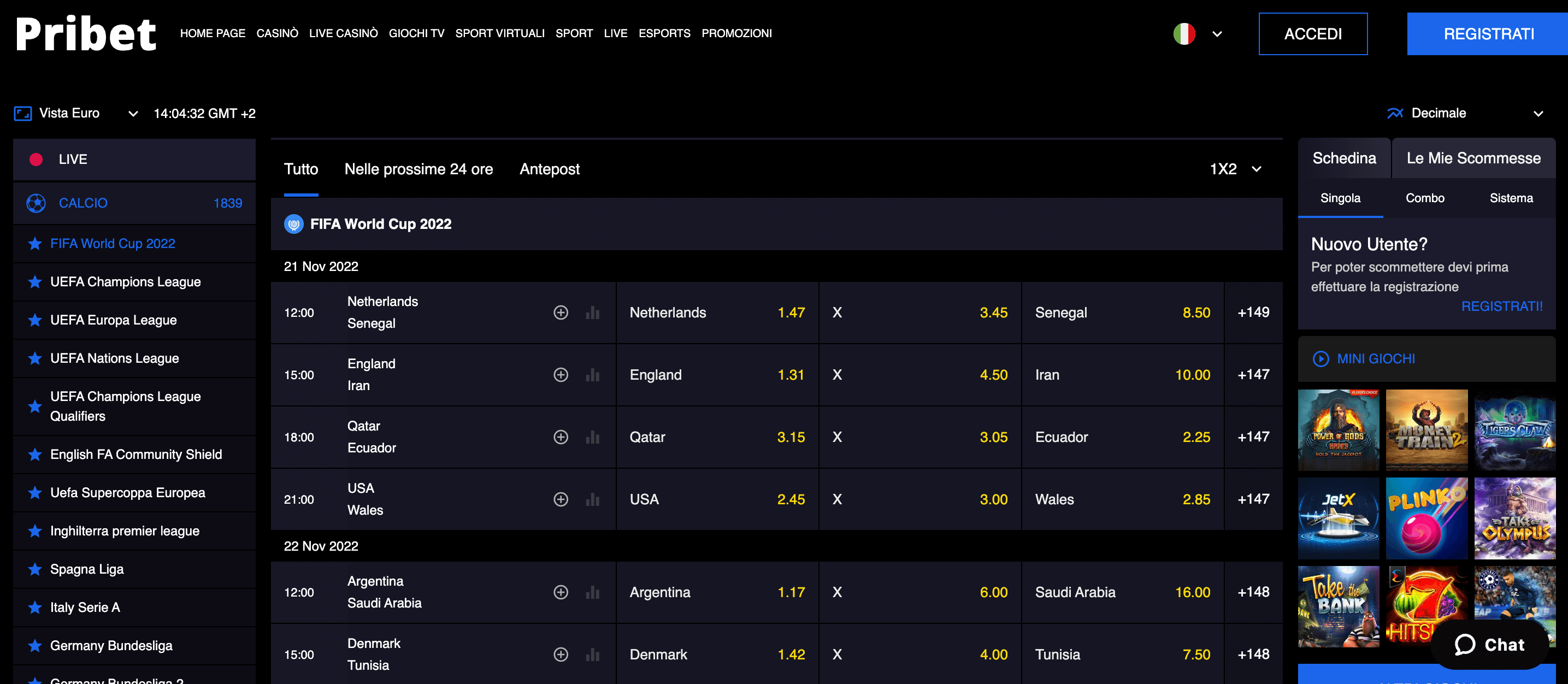 Pribet Scommesse