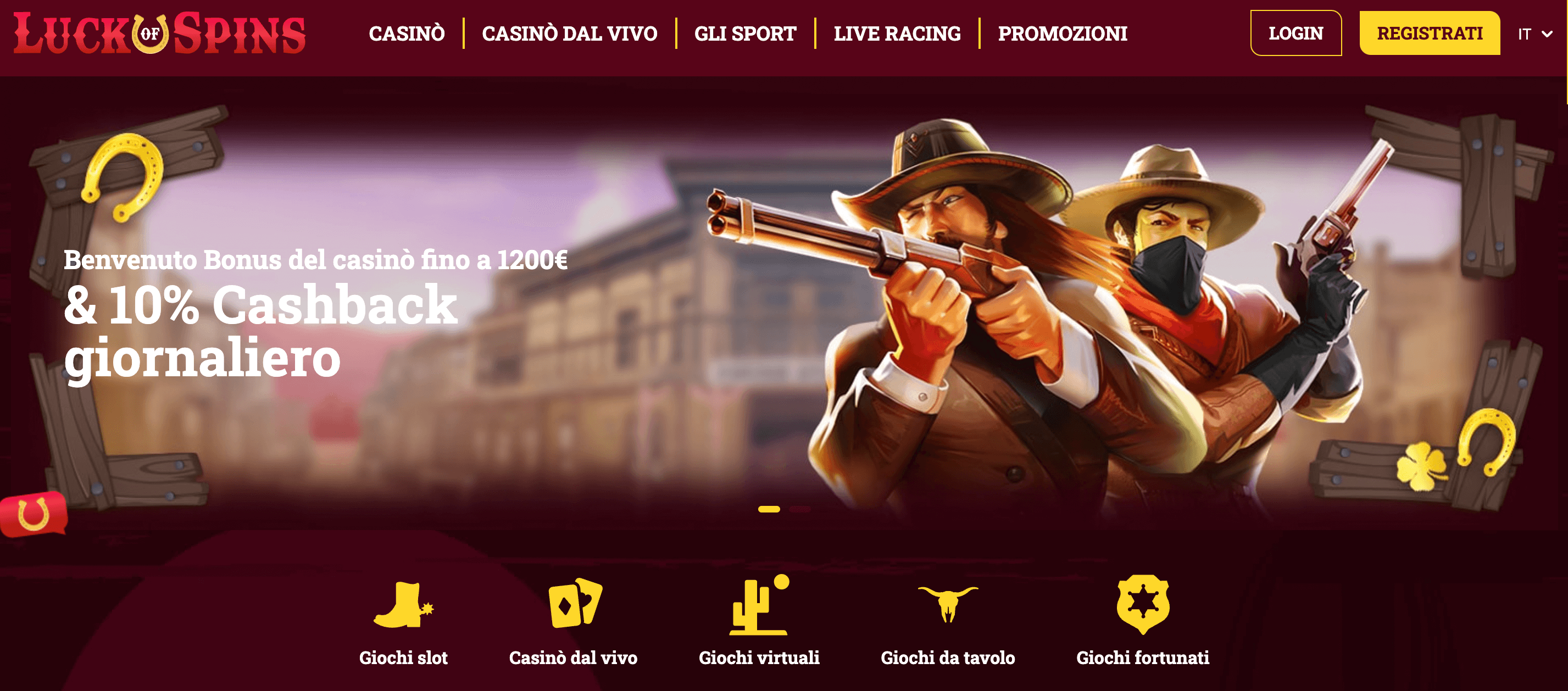 Luck of Spins Casino Screenshot