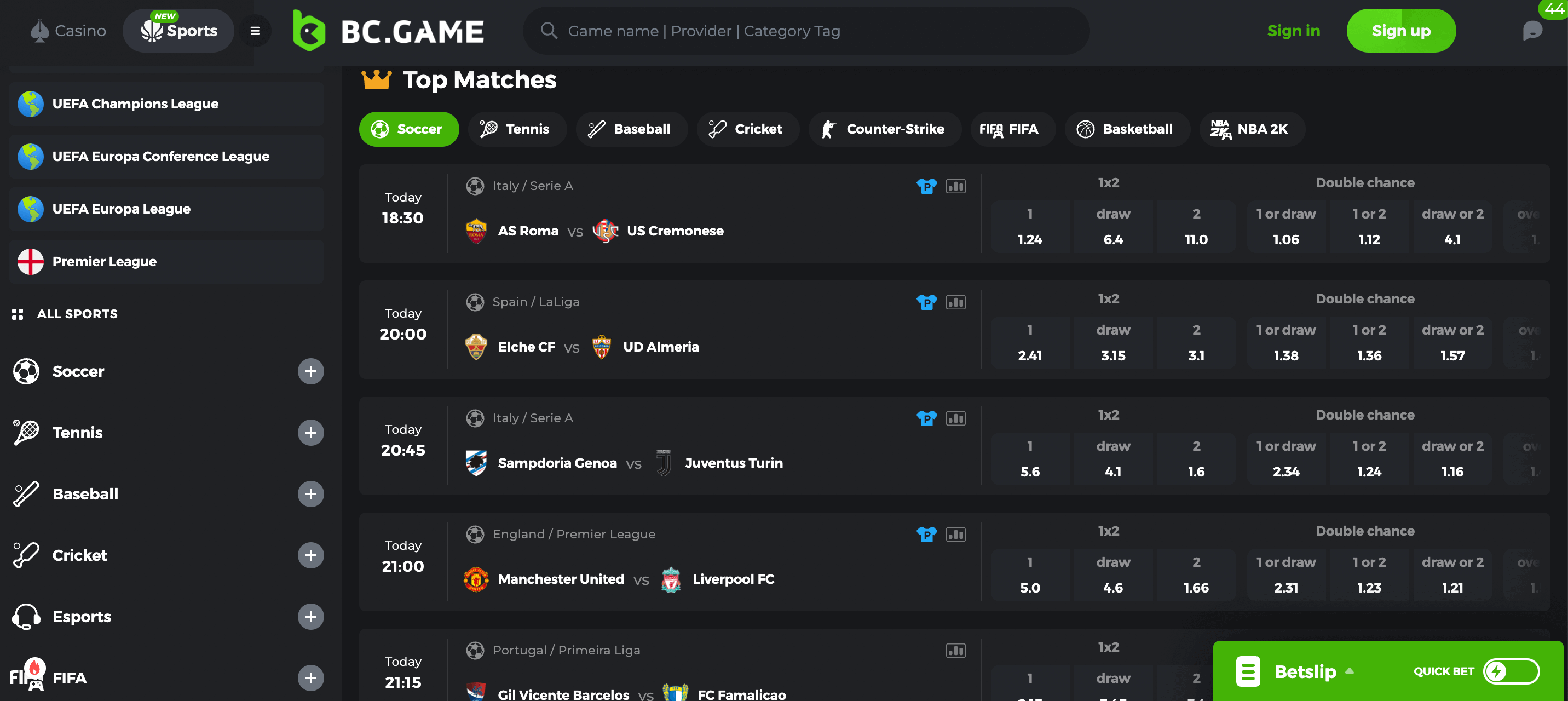 bc.game Scommesse