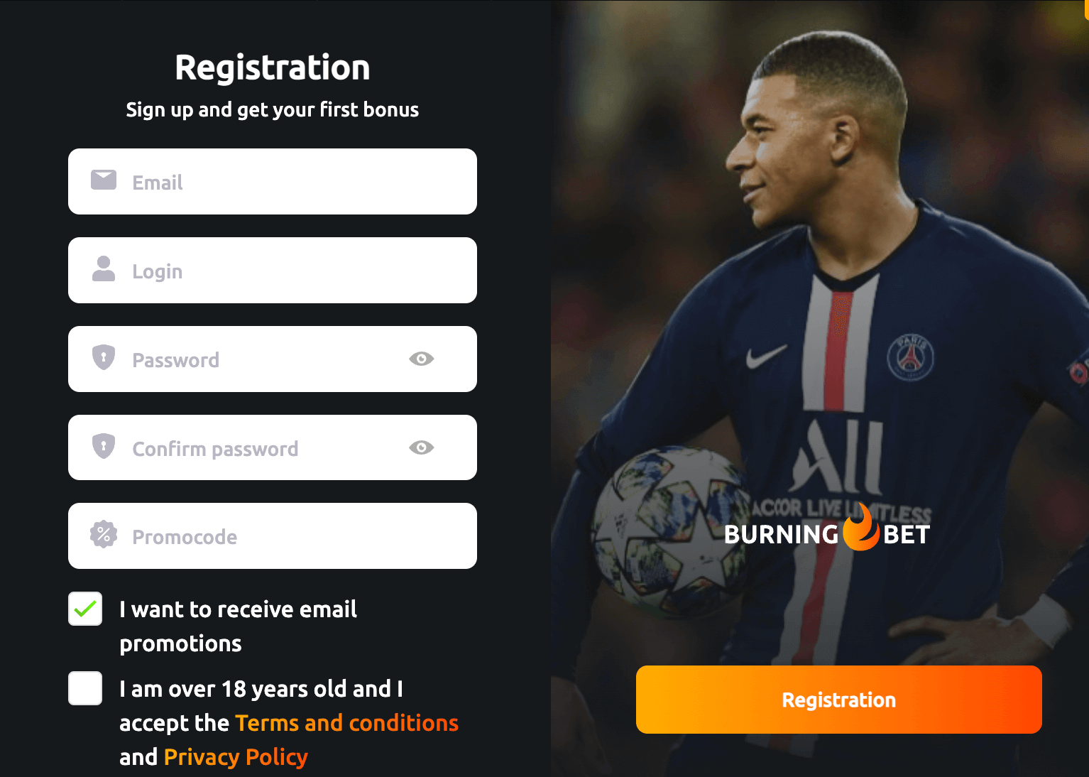 BurningBet Registrazione