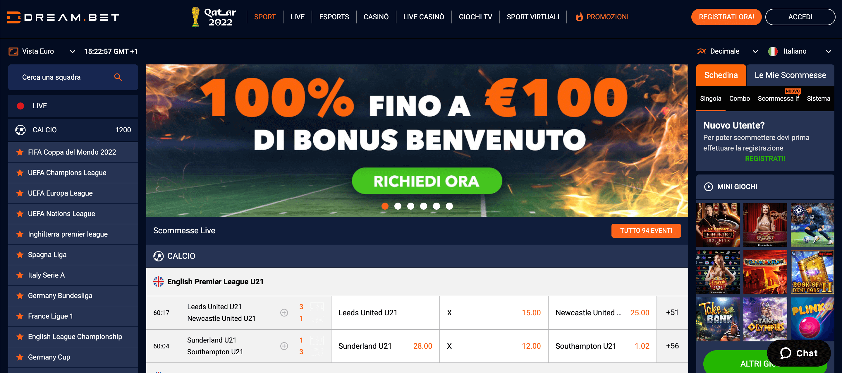 Dreambet Casino e Scommesse Screenshot