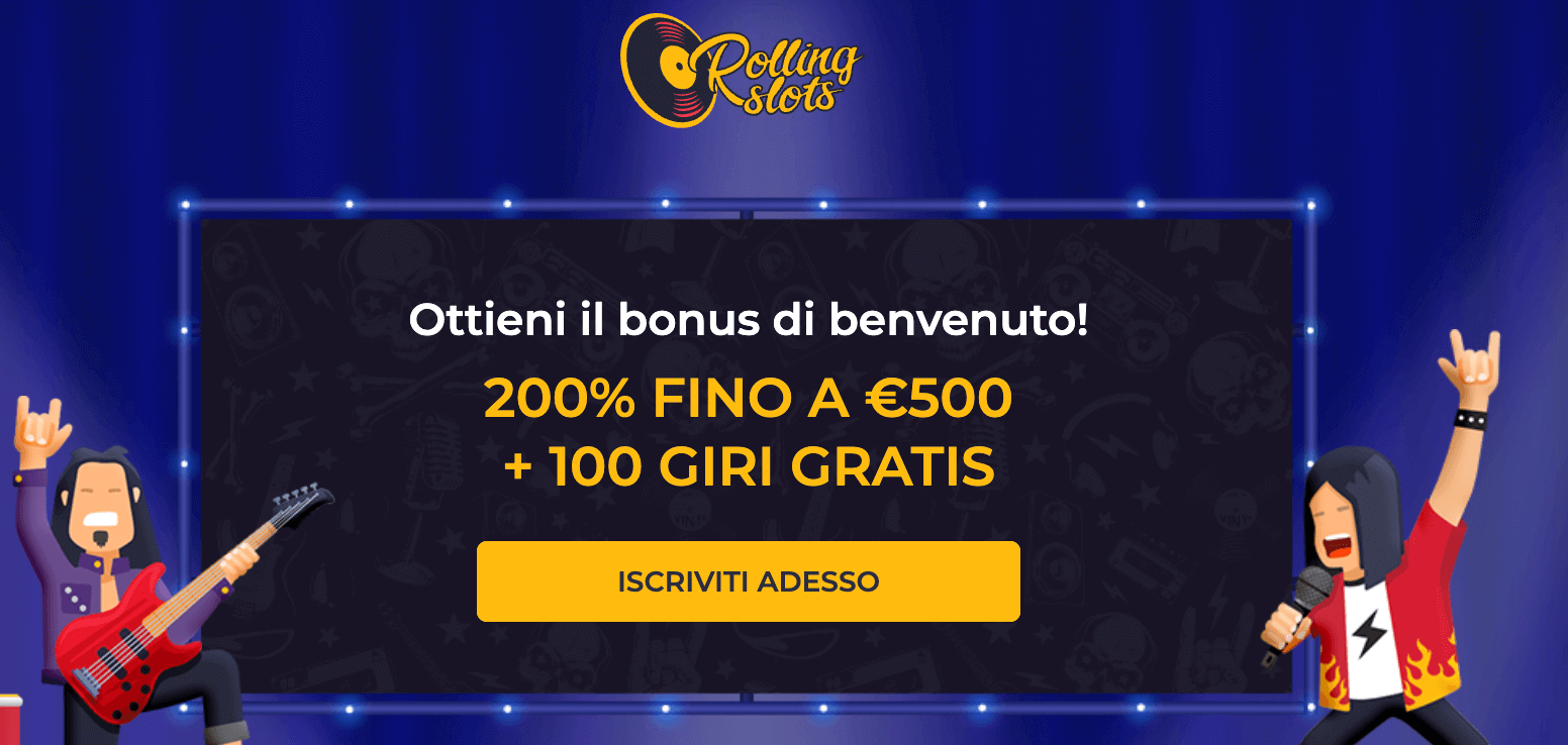 Rolling Slots Casino Bonus Benvenuto