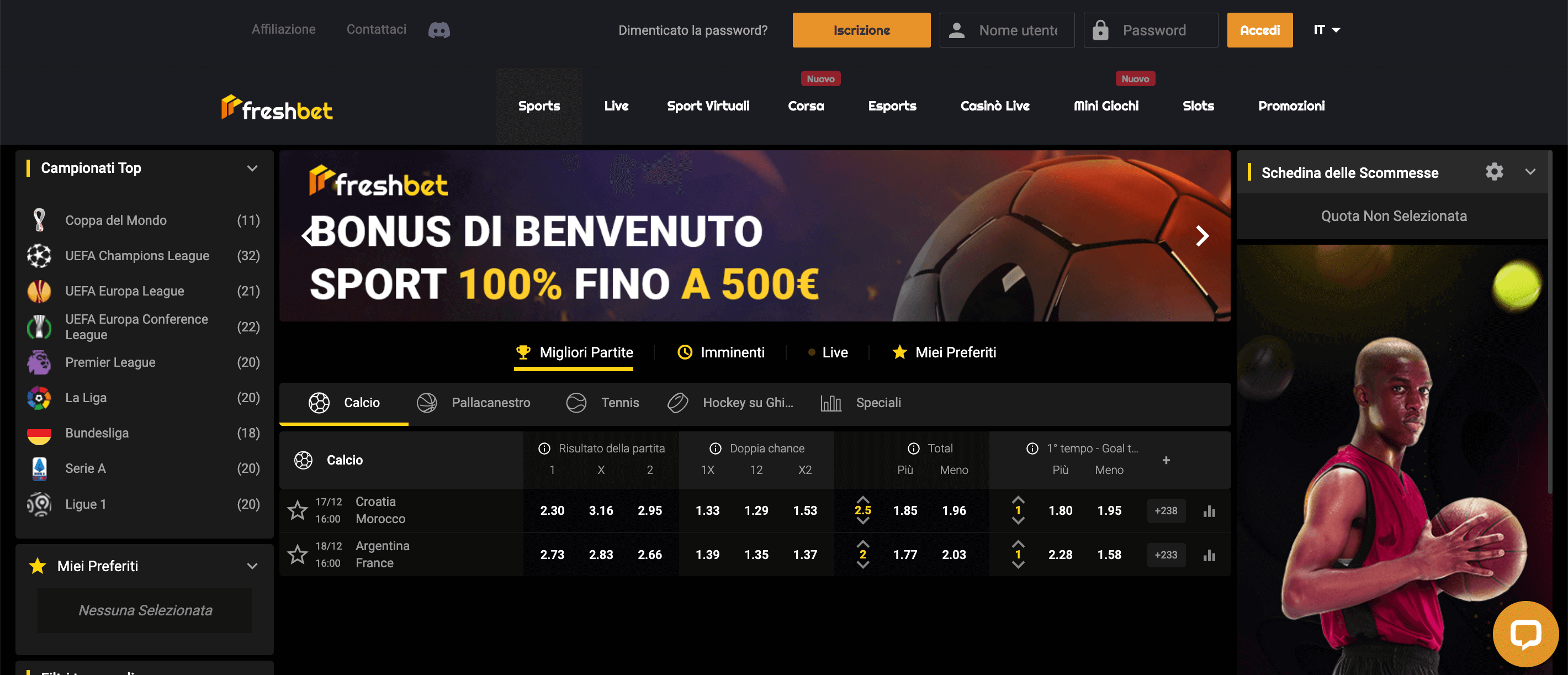 Freshbet Casino e Scommesse Screenshot