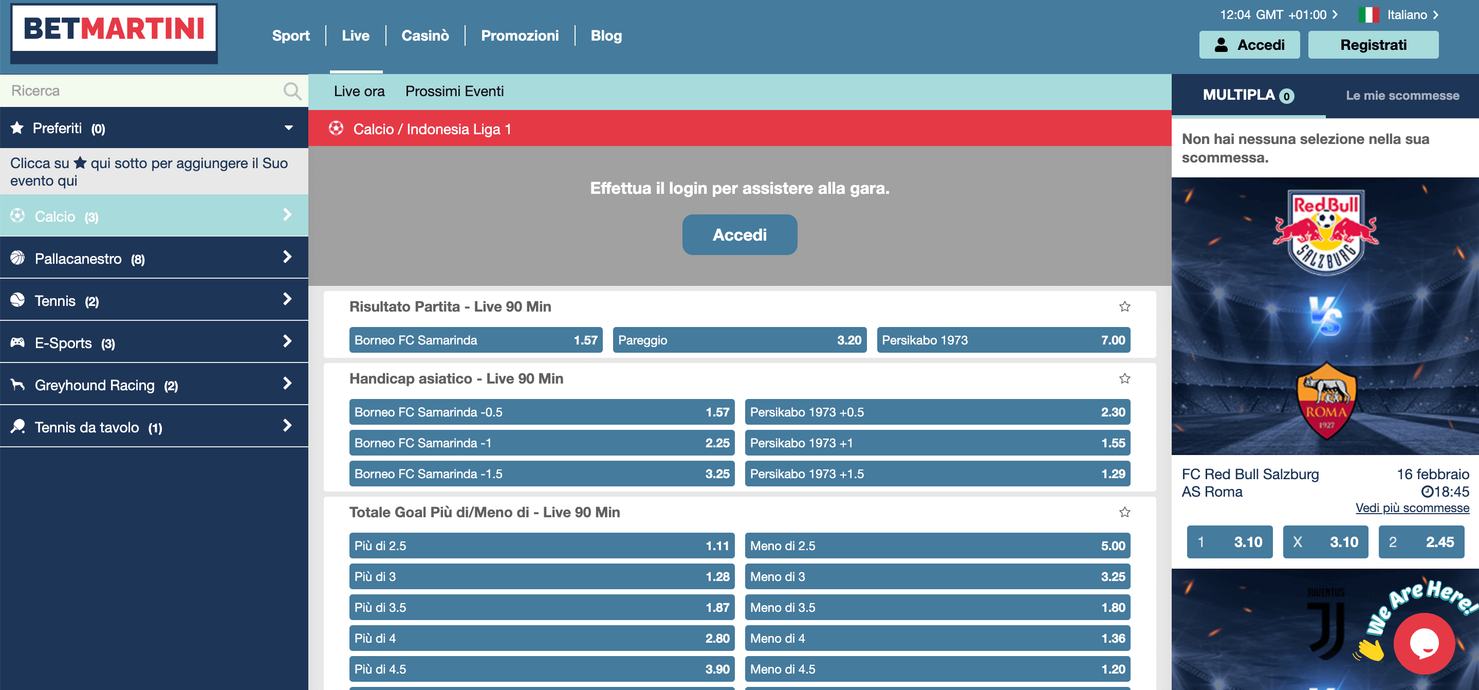 Betmartini Scommesse Live